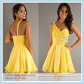 Newest Fashion Short Yellow One Shoulder Cocktail Dress Party Gown (DL52)